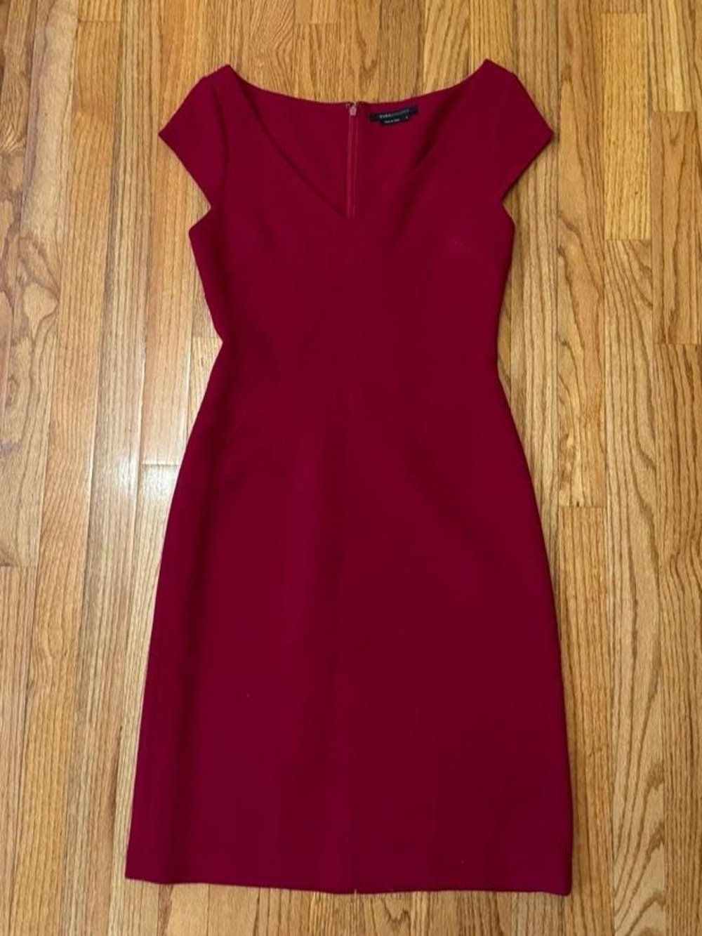 bcbgmaxazria red formal structured dress